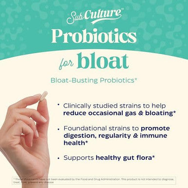 Enzymedica Subculture Probiotics For Gas & Bloating 50 Billion Cfu Supports Immune & Digestive Health Regularity & Gut Flora 30 Count