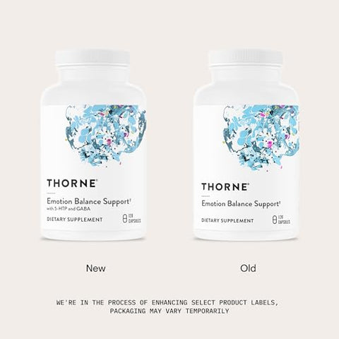 Thorne - Emotion Balance Support - Supports Mood & Stress Management - Vitamins B6 B12 & C 5-Htp Gaba Rhodiola Folate (5-Mthf) & L-Tyrosine - Third-Party Certified - Gluten-Free 120 Capsules