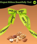 NUT CRAVINGS - Purim Mishloach Manot Mixed Nuts Gift Basket in Reusable Diamond Wooden Tray + Green Ribbon (12 Assortments) Ramadan Gifts Treats for Adults, Healthy Snack Care Package, Kosher