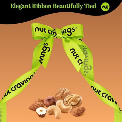 NUT CRAVINGS - Purim Mishloach Manot Mixed Nuts Gift Basket in Reusable Diamond Wooden Tray + Green Ribbon (12 Assortments) Ramadan Gifts Treats for Adults, Healthy Snack Care Package, Kosher