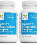 Terry Naturally Bioactive Magnesium Complex Bone & Heart Health Support Supplement With Vitamin B6 Zinc & Magnesium Pyridoxal5Phosphate Vegan Capsule Supplement 60 Capsules (Pack Of 2)