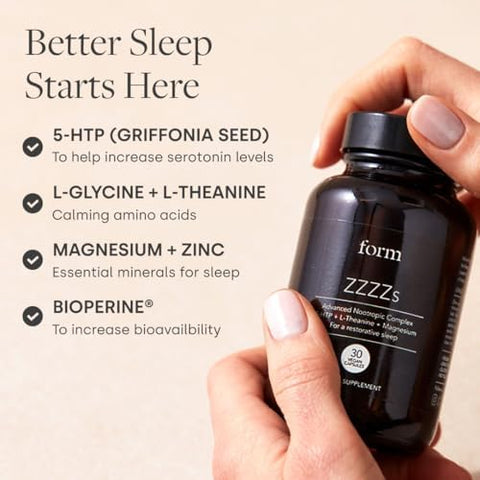 Form ZZZZs Natural Nootropic for Sleep 5HTP Magnesium Zinc Calming Amino Acids for a Naturally Regenerative Sleep