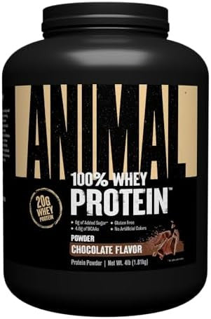 Animal Whey Protein Powder And Creatine Chews Tablets Bundle Chocolate Flavored 4 Lb Protein And Fruit Punch Flavored Creatine For Pre/Post Workout