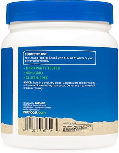 Nutricost Organic Barley Grass Juice Powder (1 Lb) (Unflavored)