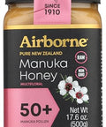 Airborne Manuka Honey 50+ New Zealand - Premium 100% Pure Raw Manuka Honey (17.85 oz)