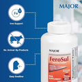 Major Ferosul - Ferrous Sulfate 325Mg Tablets With 65Mg Of Elemental Iron - Iron Supplement For Women, Men - Red - 100 Tablets - Pack Of 1