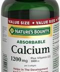 NatureS Bounty Absorbable Calcium 1200Mg Plus Vitamin D3 1000Iu 200 Count