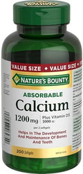 NatureS Bounty Absorbable Calcium 1200Mg Plus Vitamin D3 1000Iu 200 Count