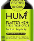 Hum Flatter Me Digestive Enzymes With Probiotics & Prebiotics Fastacting Bloat Relief Digestive Health And Regularity Vegan Formula 60 Servings