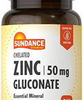 Sundance Zinc Supplement 50Mg 90 Tablets Chelated Essential Mineral Vegetarian Nongmo And Gluten