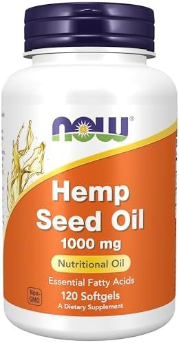 Now Foods Supplements Hemp Seed Oil 1000 Mg Essential Fatty Acids Nutritional Oil 120 Softgels