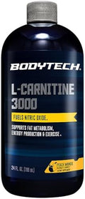 Bodytech L-Carnitine 3000 Supports Fat Metabolism, Energy Production & Muscle Recovery - Peach Mango (24 Fl Oz.)