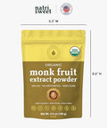 Organic Monk Fruit Extract Powder, 3.5 oz, Pure USDA Organic Monk Fruit Extract Sweetener with No Fillers, Zero Calories, Zero Carbs, Keto & Paleo Friendly Sugar Substitute, 322 Servings by Natri Sweet