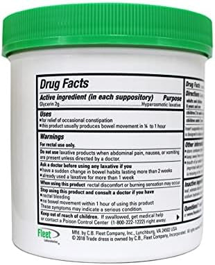Fleet Glycerin Suppositories Adult Laxative 100 Count (Value Pack Of 3)