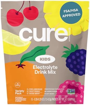 Cure Hydration Plantbased Electrolyte Drink Mix No Added Sugar Fsahsa Dehydration Relief Powder Made With Coconut Water Nongmo Vegan 28 Packets Variety Pack