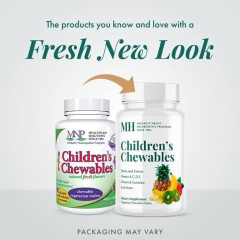 MICHAELS Health Naturopathic Programs Children's Chewables 60 Vegetarian Wafers Fruit Punch Flavor Multivitamin and Mineral Supplement Kosher 30 to 60 Servings