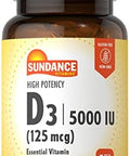 Sundance Vitamin D3 5000 Iu 60 Quick Release Softgels High Potency Essential Vitamin Supplement Nongmo And Gluten Supplement