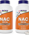 Now Nac 600 Mg 400 Capsules (Pack Of 2) Nacetyl Cysteine With Selenium