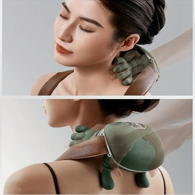 Dexmary Neck Massager With Heat Neck Massager For Pain Relief Deep Tissue Shiatsu Shoulder And Back Massager With 3 Modes & 2 Heat Levels Portable And Rechargeable Relax Muscle Tension (Green)