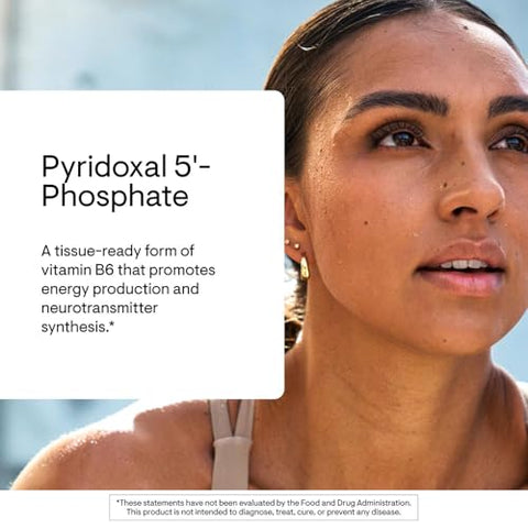 Thorne - Pyridoxal 5'-Phosphate - Bioactive Form Of Vitamin B6 For Energy Production - Vitamin B6 (Pyridoxine) Supplement - Third-Party Certified - Gluten Dairy & Soy-Free 180 Capsules