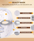 Musewish Red Light Therapy For Face7-1 Colors Led Facial Skin Care Mask Red Light Mask For Face Infrared Light Mask Anti-Aging Wrinkle Acne Rechargeable Portable Home & Travel