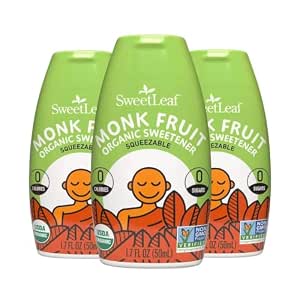 SweetLeaf Organic Monk Fruit Liquid Drops, French Vanilla - 1.7 Fl Oz | Pack of 3, Organic Monk Fruit Extract, Zero Calorie Sweetener, Sugar Free, Keto Friendly, Erythritol Free