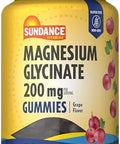 Sundance Magnesium Glycinate Gummies 200mg 50 Count Grape Flavor Vegan NonGMO and Gluten Supplement