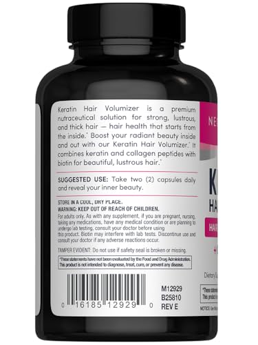 Neocell Keratin Hair Volumizer With Collagen Amla Extract And Vitamin C Hair And Skin Supplement Capsule 60 Count 1 Bottle