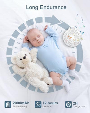 Ankilo White Noise Machine Portable Sound Machine For Sleep 24 Soothing Sound Volume Control 3 Timing Adjustable Night Light Sound Therapy For Home Travel Registry Present
