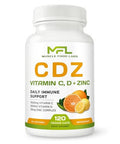 Muscle Food Labs | C D Z | Vitamin C 1000Mg | Vitamin D3 125Mcg | Zinc 25Mg | Non-Gmo & Gluten Free | 120 Vegetarian Capsules 120 Servings