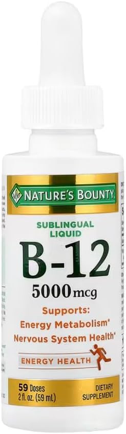 Nature's Bounty Super Strength B12 5000mcg 2 Oz (Pack of 2)