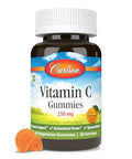 Carlson Vitamin C Gummies 250 mg Immune Support and Antioxidant Power Optimal Wellness Orange 60 Vegetarian Gummies