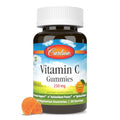 Carlson Vitamin C Gummies 250 mg Immune Support and Antioxidant Power Optimal Wellness Orange 60 Vegetarian Gummies