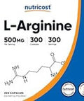 Nutricost L-Arginine 500Mg, 300 Capsules - Gluten And Non-Gmo