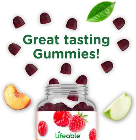 Lifeable Multivitamin with Iron for Adult 13 Essential Vitamins and Minerals for Men and Women Great Tasting Naturally Sourced Berry Flavor Vegetarian NonGMO 90 Gummies