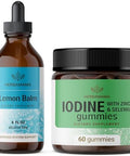 Herbamama Lemon Balm And Iodine Kit - Bundle Of Lemon Balm Tincture 4 Fl Oz & Potassium Iodine Gummies - Vegan Non-Gmo Alcohol & Gelatin- - 2 Pack