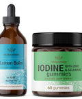 HERBAMAMA Lemon Balm and Iodine Kit Bundle of Lemon Balm Tincture and Potassium Iodine Gummies Vegan NonGMO Alcohol and GelatinFree 2 Pack 4 fl oz