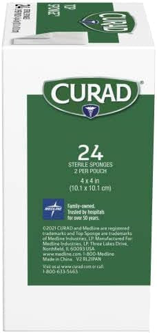 Curad CUARD Post-Op Top Sponge Gauze Pads Sterile 4 X 4 Inch