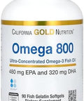 California Gold Nutrition Omega 800 Ultraconcentrated Omega3 Fish Oil Kdpur Triglyceride Form 1000 Mg 90 Fish Gelatin Softgels