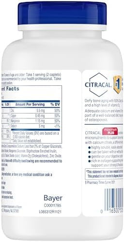 Citracal Maximum Plus, 650 Mg Calcium Citrate, Easily Absorbed And Highly Soluble With 25 Mcg (1000 Iu) Vitamin D3, Bone Health Support, Calcium Supplement For Ages 12+, 120 Count