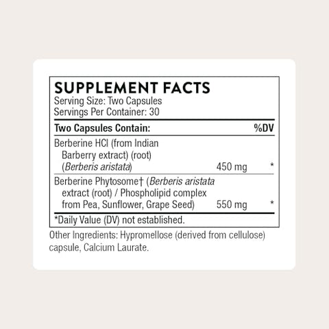 Thorne - Berberine - Dual Action Formula With Phytosome Plus Botanical Extract - Support Heart Health Immune System Healthy Gi & Cholesterol - Gluten-Free 30 Servings