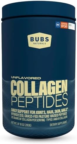 Bubs Naturals Unflavored Collagen Peptides Powder Best Proteins For Joints & Skin Pasture Raised Grass Fed Paleo And Keto Friendly Whole30 Approved Nongmo Dairy & Gluten 10Oz 14 Servings