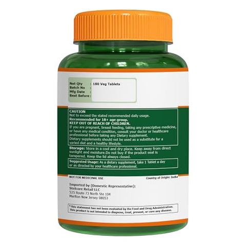 Pure Nutrition Magnesium Citrate 350Mg Elemental Per Serving 180 Veg Tablets Supports Bone Health & Overall Wellness Non Gmo