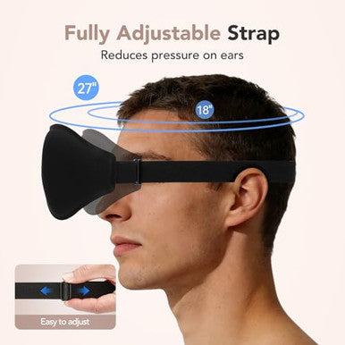 Arvyne Sleep Mask For Side Sleepers 100% Blackout Eye Mask For Sleeping With 3D Deep Contoured Cups Zero Pressure Lash-Friendly Adjustable Light Blocking Travel Mask For Men & Women Black
