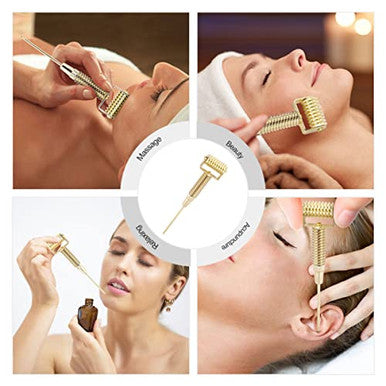 Healeved Ear Massage Acupoint Detecting Pen With Flexible Spring Roller Copper Probe For Precise Therapy And Facial Acupoint Stimulation 4.92X1.37X0.59In