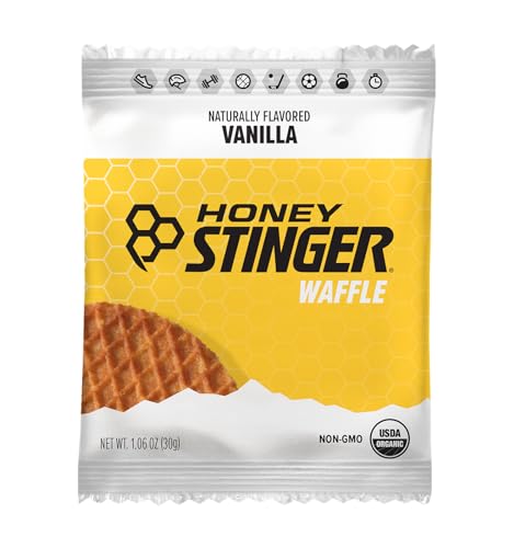 Honey Stinger Organic Vanilla Waffle | Energy Stroopwafel for Exercise, Endurance and Performance | Sports Nutrition for Home & Gym, Pre and Post Workout | Box of 6 Waffles, 6.36 Ounce