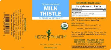Herb Pharm Milk Thistle Seed Liquid Extract For Liver Function Support - 1 Ounce