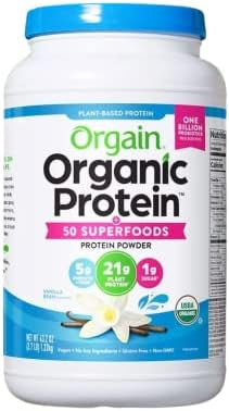 Orgain Organic Plant Based Protein Powder Vegan Nongmo Gluten 1 Count Packaging May Vary (Vanilla Bean 2.74 Pound)