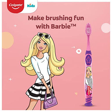 Colgate Mermaid Toothbrush With Suction Cup For Children 5 Years Old Extra Soft (Colors Vary) - Pack Of 6