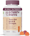 Smartypants Teen Guy Multivitamin Gummies: Omega 3 Fish Oil (Epa/Dha), Vitamin D3, C, Vitamin B12, B6, Vitamin A, K & Zinc, Gluten Free, Three Fruit Flavors, 120 Count (30 Day Supply)